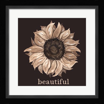 Framed Beautiful Sunflower Print