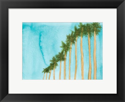 Framed Blue Skies And Palm Trees Print