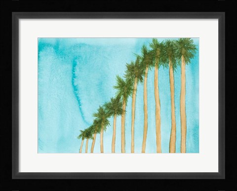 Framed Blue Skies And Palm Trees Print