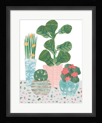 Framed Flower Party on Terrazo Print