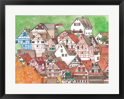 Framed Small Town Print