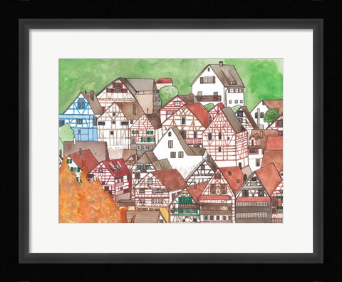 Framed Small Town Print