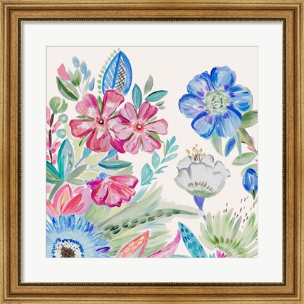 Framed Spring Flower Garden III Print