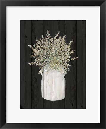 Framed Herbs on Black I Print
