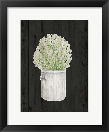 Framed Herbs on Black II Print
