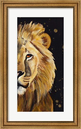 Framed Lion Half Face Print
