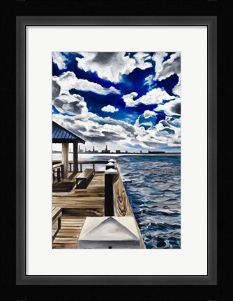 Framed Lake Dock Print