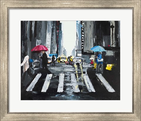 Framed NYC in the Rain Print