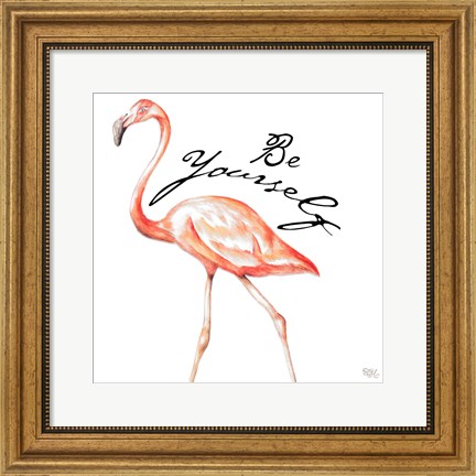 Framed Be Different Flamingo II Print