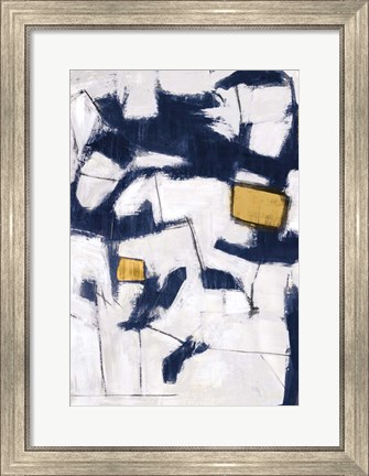 Framed Golden Blue Shatters II Print
