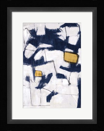 Framed Golden Blue Shatters II Print