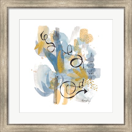 Framed Dreaming In Gold And Blue II Print