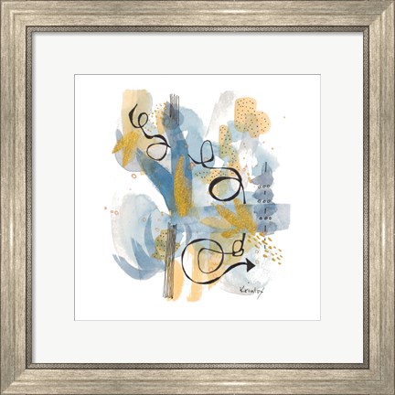 Framed Dreaming In Gold And Blue II Print