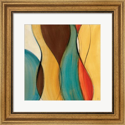 Framed Coalescence I (brown/yellow/teal) Print