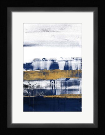 Framed Midnight Gold Rain I Print