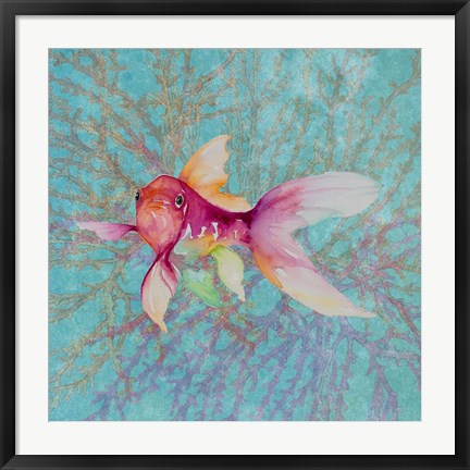 Framed Fish On Coral II Print