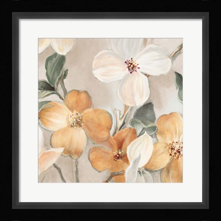 Framed Neutral Bella Fiori Square Print