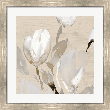 Framed Neutral Tulips I Print