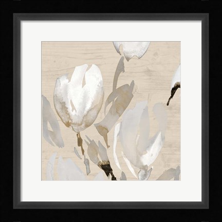 Framed Neutral Tulips I Print