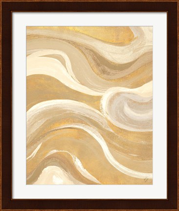 Framed Gold Curvilinear Print