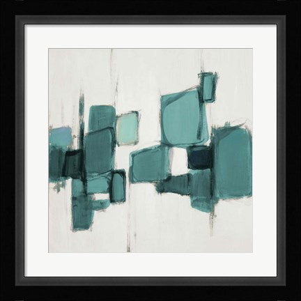 Framed Teal Cityside I Print