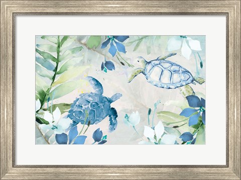 Framed Watercolor Sea Turtles Print