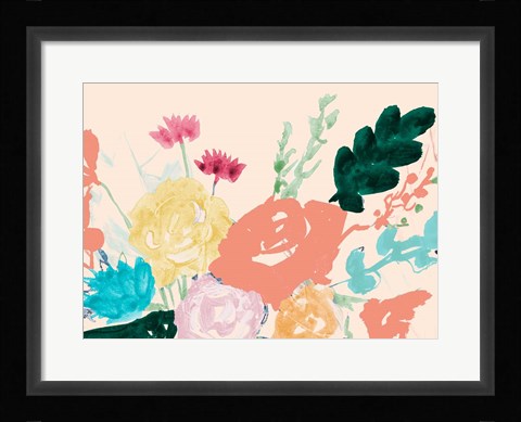 Framed Bright Bursting Floral Print
