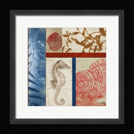 Framed Nautical Surroundings Squares I Print
