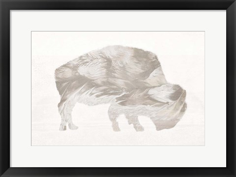 Framed Muted Urban Bison Print