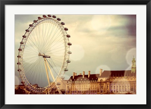Framed London Ferris Wheel Print