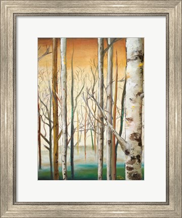 Framed Gold Birch Forest II Print