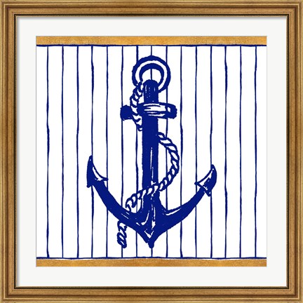 Framed Nautical Anchor I Print