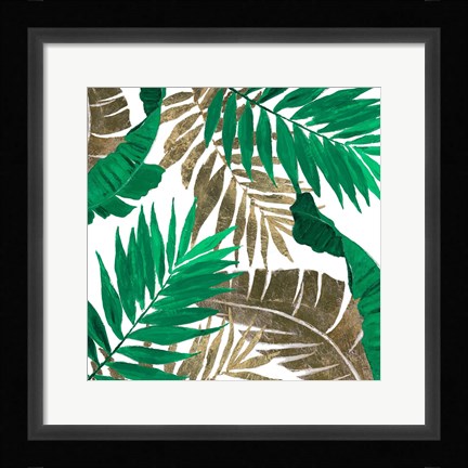 Framed Modern Jungle Leaves Close Up I Print