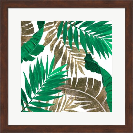 Framed Modern Jungle Leaves Close Up I Print