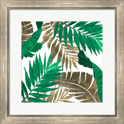 Framed Modern Jungle Leaves Close Up I Print
