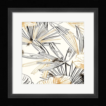 Framed Selva Black And Gold Sketch I Print