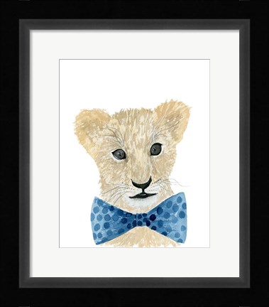Framed Lion With Bow Tie Print