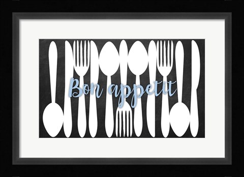 Framed Bon Appetit Silverware Print