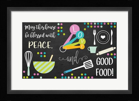 Framed Blessed with Peace and Good Food Print
