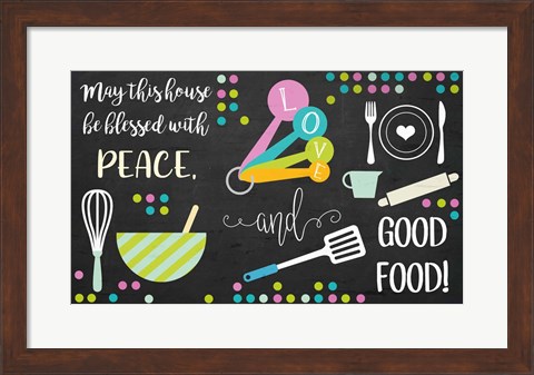 Framed Blessed with Peace and Good Food Print
