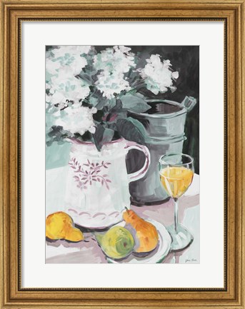 Framed Pitcher of Flowers Print