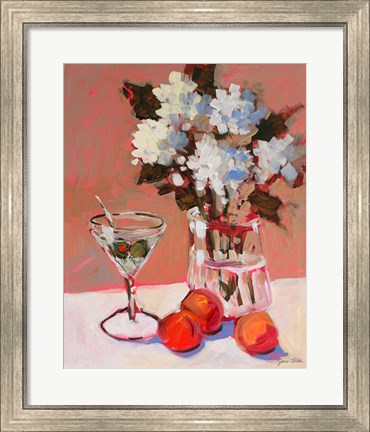Framed Flowers and Martini Print