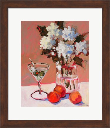 Framed Flowers and Martini Print