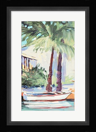 Framed Docked By The Palms Print