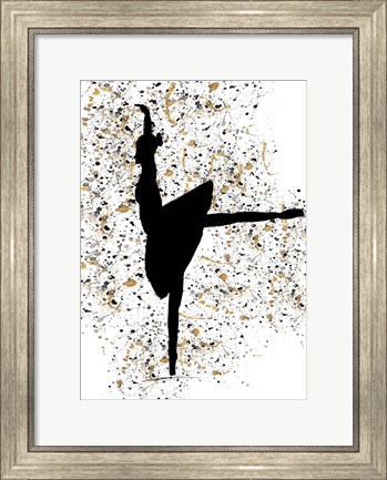 Framed Ballerina Silhouette I Print