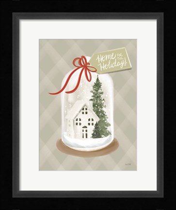 Framed Home for the Holidays Snow Globe Print