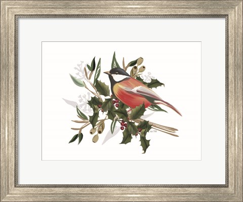 Framed Christmas Songbird II Print