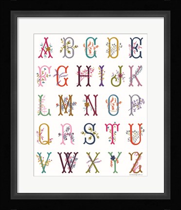 Framed In the Garden Alphabet Print