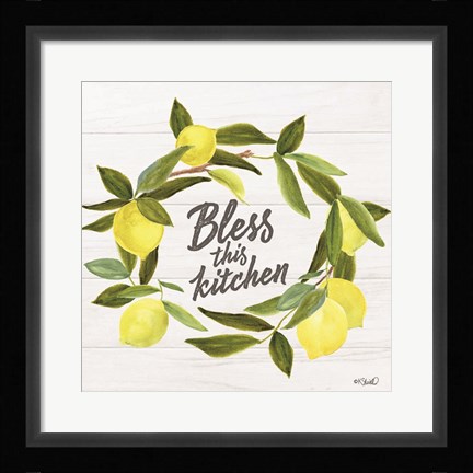 Framed Bless This Kitchen Print