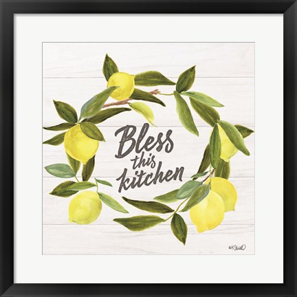 Framed Bless This Kitchen Print